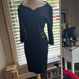 Women’s, black, gold zipper, dress